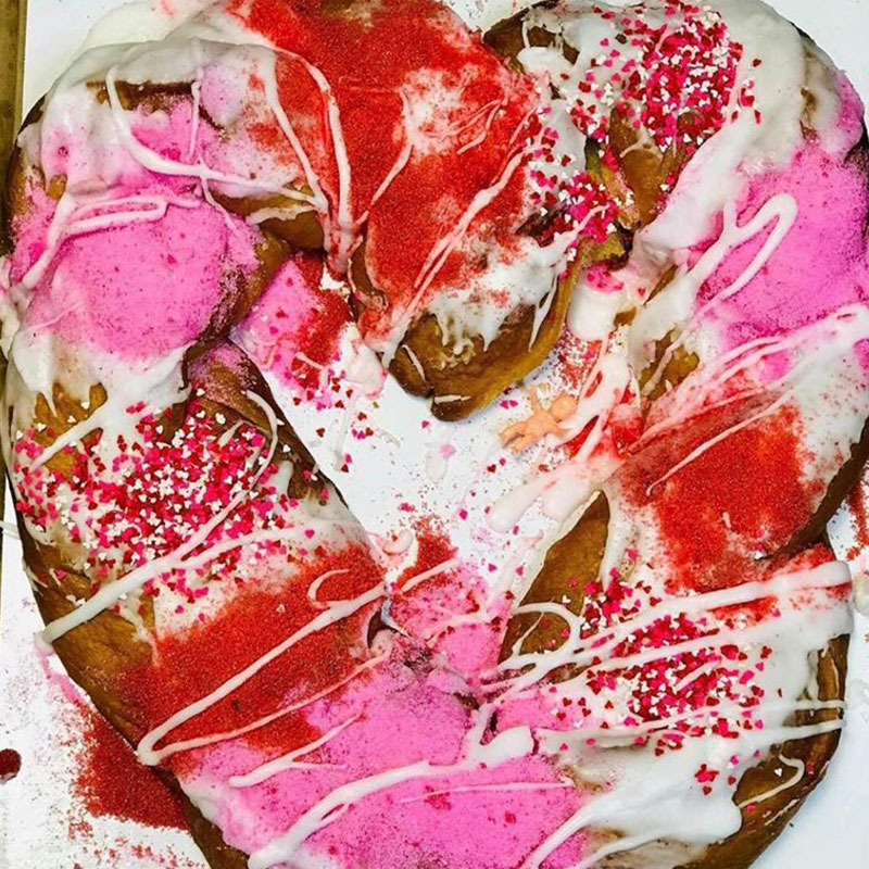 Heart Shaped King Cake
