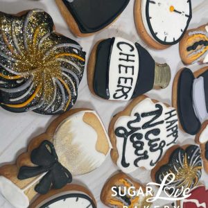New Year Themed Sugar Cookies