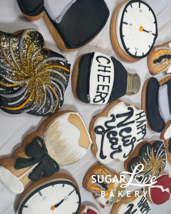New Year Themed Sugar Cookies