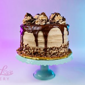 Caramel Turtle Cake