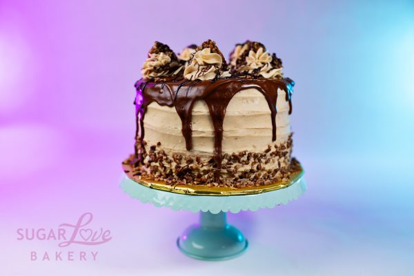 Caramel Turtle Cake