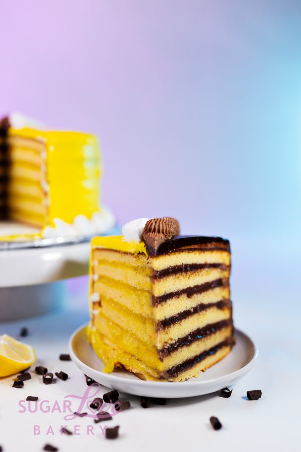 Half Lemon/Half Chocolate Doberge Cake - Image 6