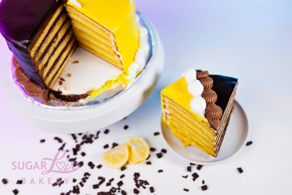 Half Lemon/Half Chocolate Doberge Cake - Image 7