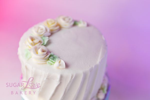 Buttercream Flowers Wedding Cake - Image 2