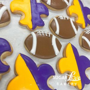 LSU Cookies - Fleur de Lis and Footballs