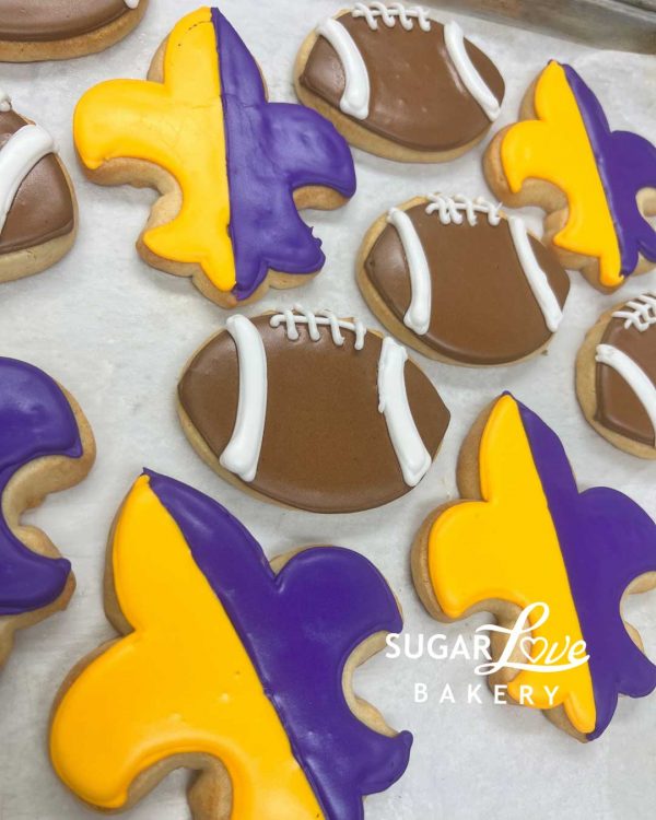 LSU Cookies - Fleur de Lis and Footballs
